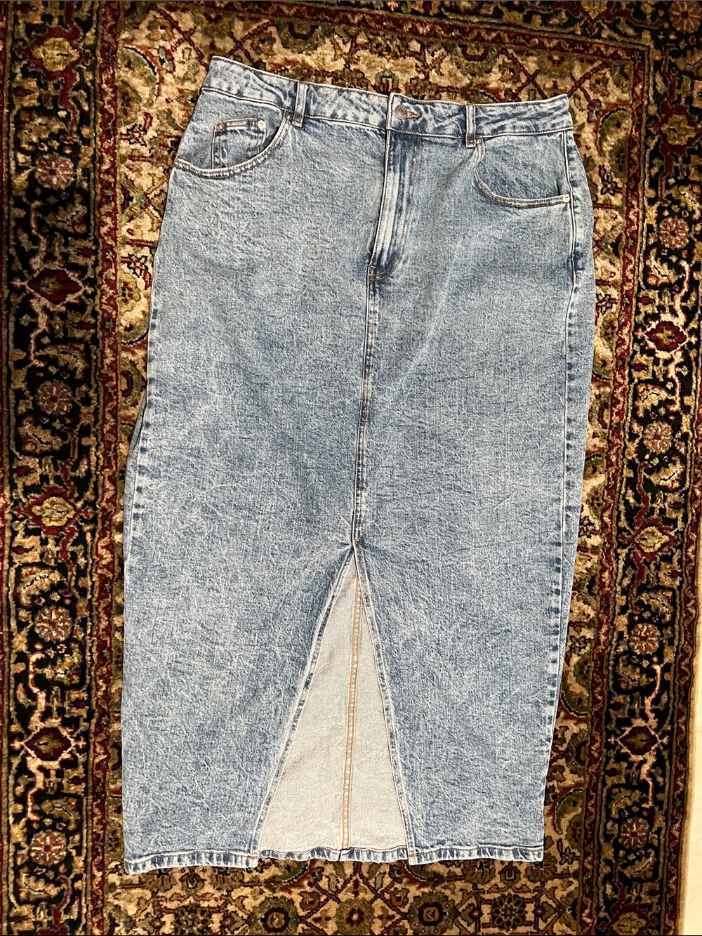 ASOS Long Light Blue Jean Skirt Size 14 - Picture 1 of 5